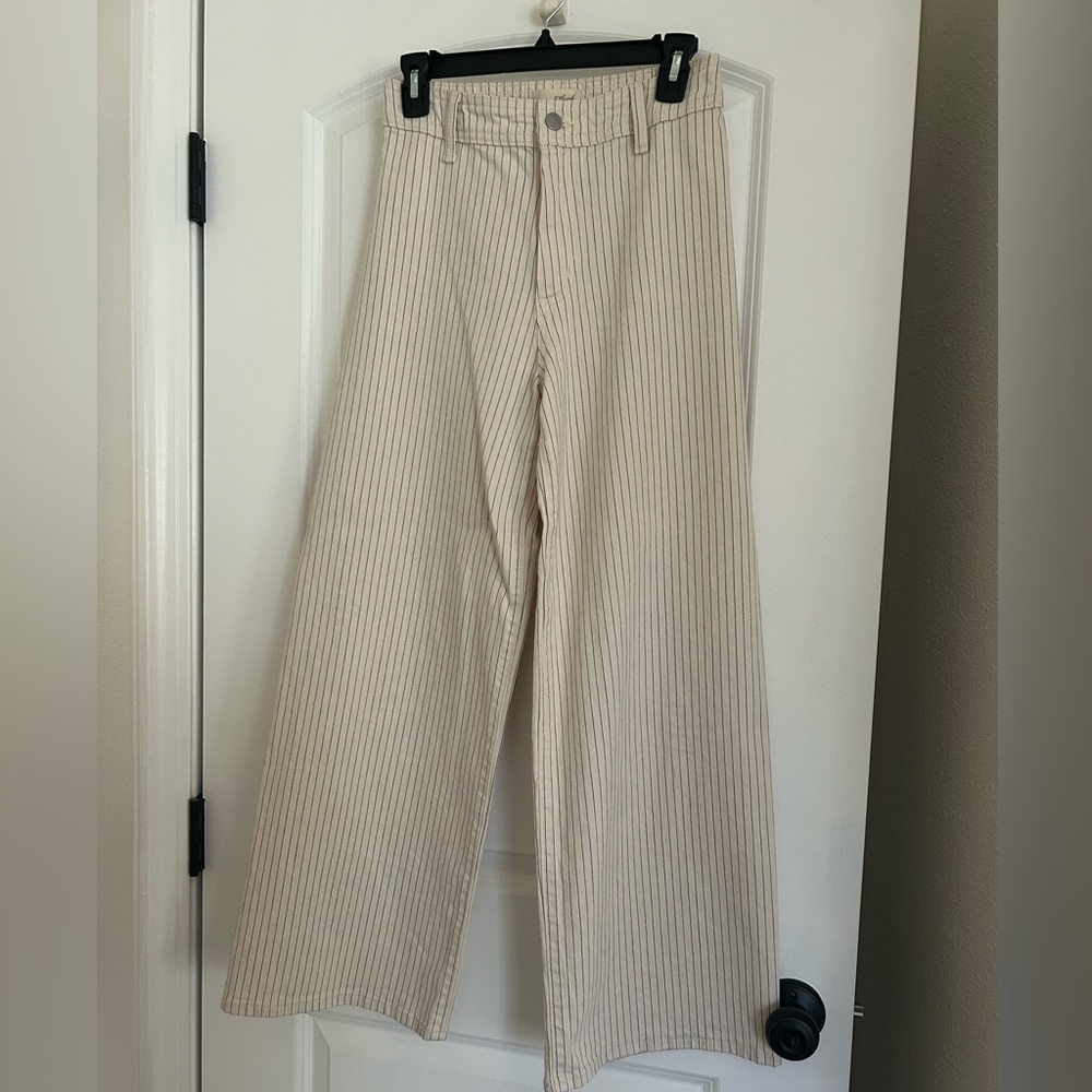 Striped Cream Women’s Sailor Wide Leg Pants